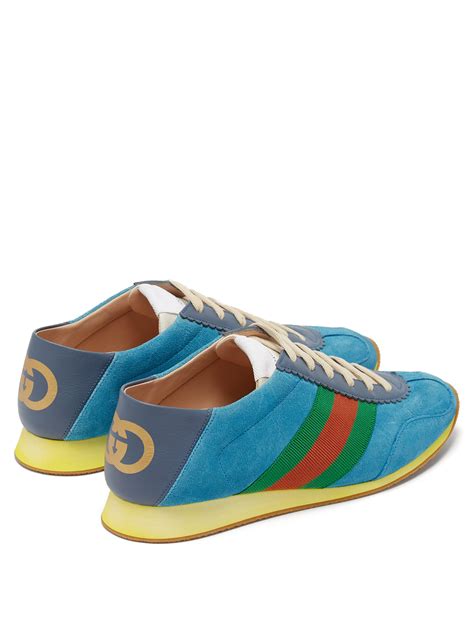 blue suede gucci sneakers|Gucci leather sneakers sale.